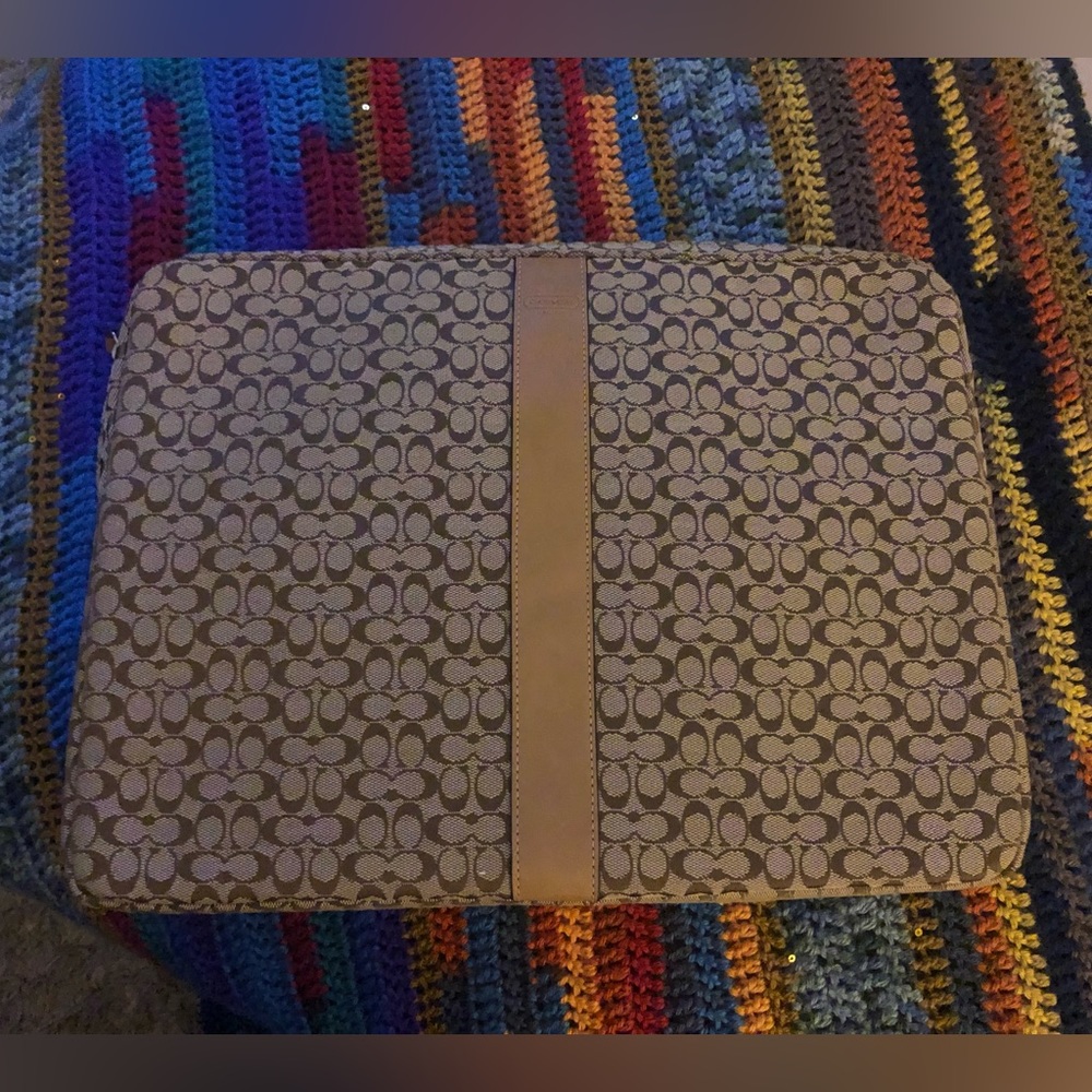 Coach padded computer clutch, not used, 14x11”
